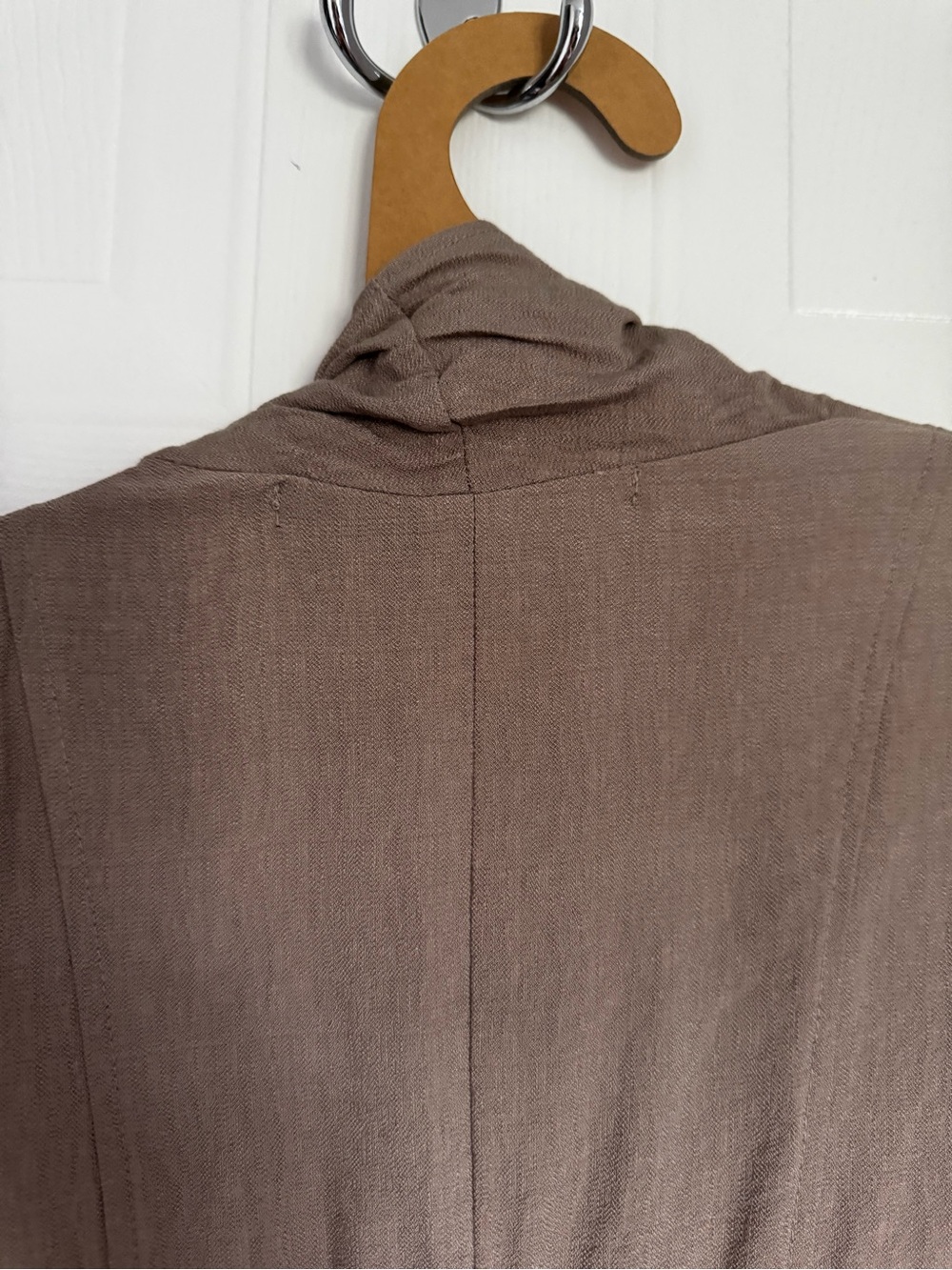 Sleeveless Taupe Wrap Tunic with Waist Tie - Picture 9 of 16